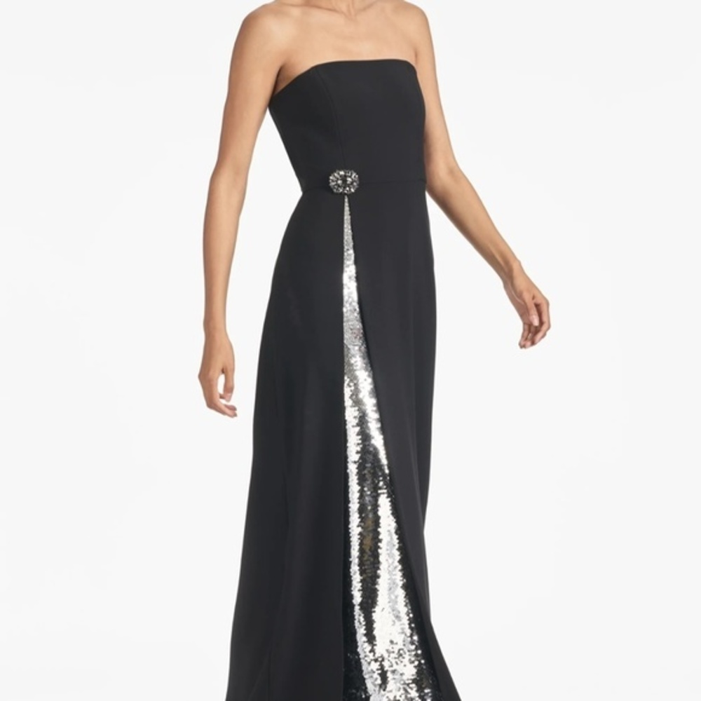 Sachin + Babi Strapless Ivy Gown and Black/Silver